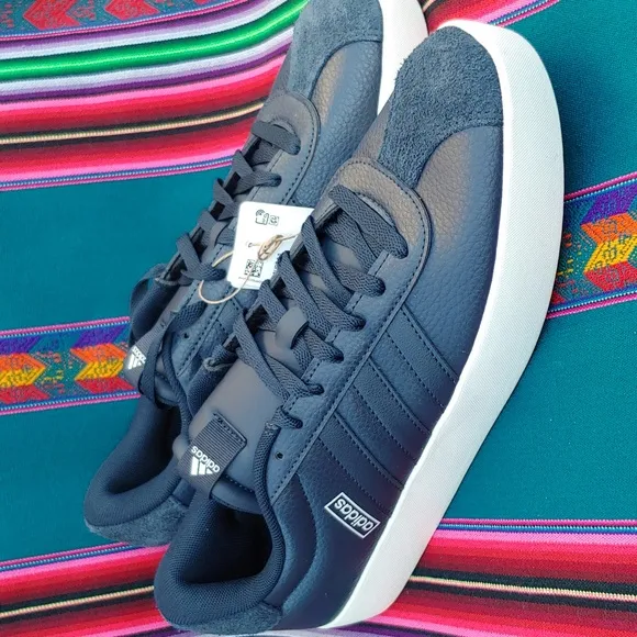 Adidas VL Court 3.0 Men's Skateboard Sneakers Navy Leather &amp; Suede size 10.5 NWT