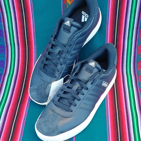 Adidas VL Court 3.0 Men's Skateboard Sneakers Navy Leather &amp; Suede size 10.5 NWT