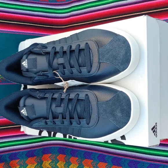 Adidas VL Court 3.0 Men's Skateboard Sneakers Navy Leather &amp; Suede size 10.5 NWT
