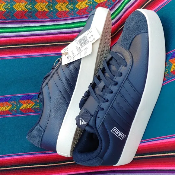 Adidas VL Court 3.0 Men's Skateboard Sneakers Navy Leather &amp; Suede size 10.5 NWT