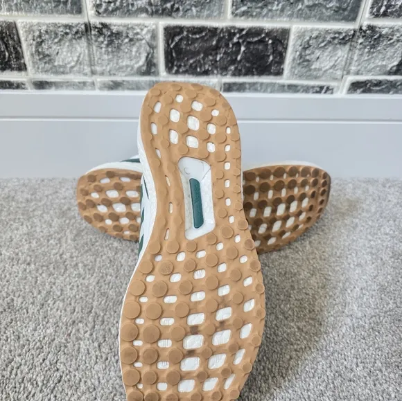 Adidas White and Green Ultraboost Running Shoes Size 9.5