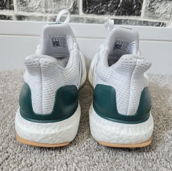 Adidas White and Green Ultraboost Running Shoes Size 9.5