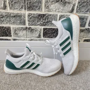 Adidas White and Green Ultraboost Running Shoes Size 9.5