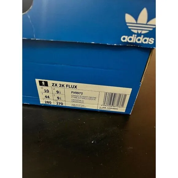 Adidas White Zx 2K Flux FV9972 sneaker Men's Shoes Size 10 New with box