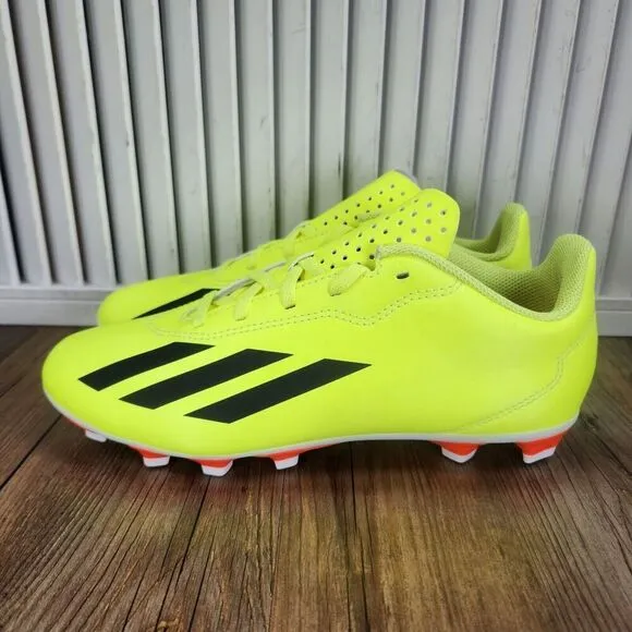 Adidas X Crazyfast Club FxG Youth Sz 5.5 Yellow Black Sport Soccer Cleats IF0717