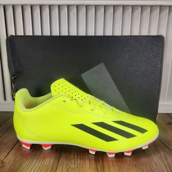 Adidas X Crazyfast Club FxG Youth Sz 5.5 Yellow Black Sport Soccer Cleats IF0717