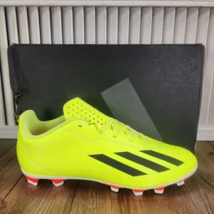 Adidas X Crazyfast Club FxG Youth Sz 5.5 Yellow Black Sport Soccer Cleats IF0717