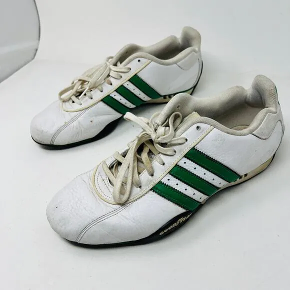Adidas Y2K Team Adidas Goodyear Sole Sneaker Fat Tongue Shoe White Green - 10