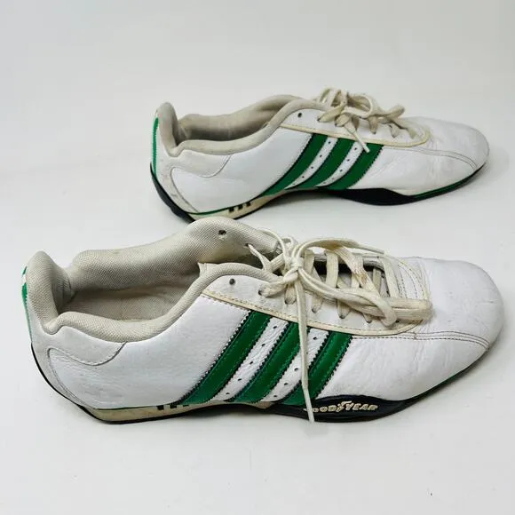 Adidas Y2K Team Adidas Goodyear Sole Sneaker Fat Tongue Shoe White Green - 10
