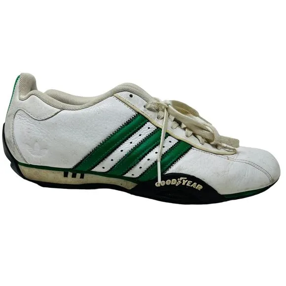 Adidas Y2K Team Adidas Goodyear Sole Sneaker Fat Tongue Shoe White Green - 10