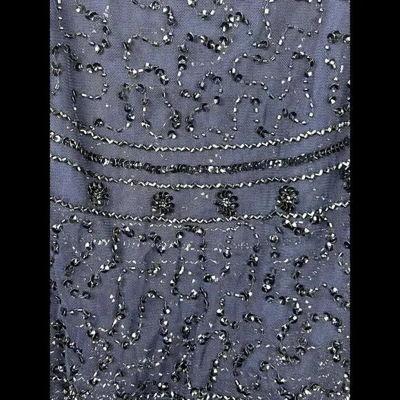 Adrianna Papell Navy Beaded  sheath dress with cape 6 NWT Gorgeous