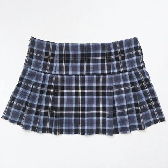 AEROPOSTALE Y2K Plaid Pleated Miniskirt Dark Academia Skater School Girl Mini XL
