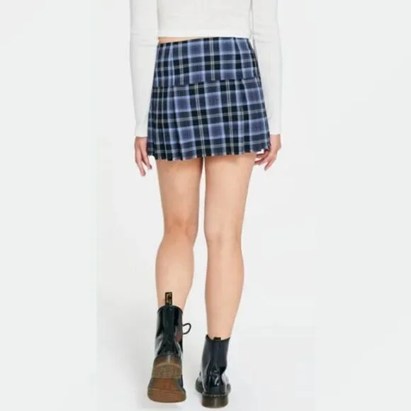 AEROPOSTALE Y2K Plaid Pleated Miniskirt Dark Academia Skater School Girl Mini XL