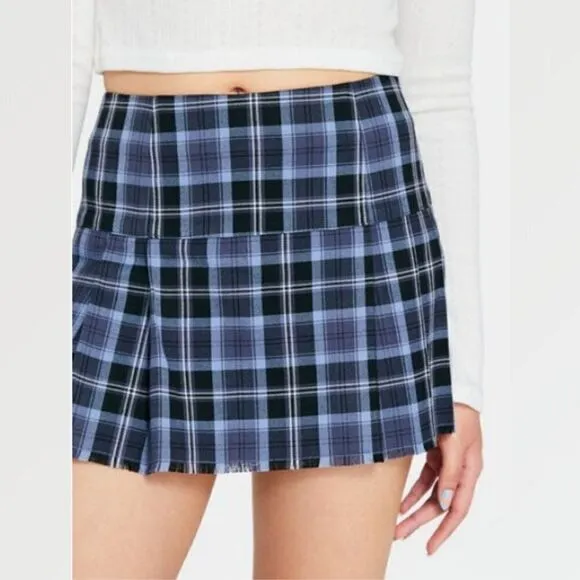 AEROPOSTALE Y2K Plaid Pleated Miniskirt Dark Academia Skater School Girl Mini XL