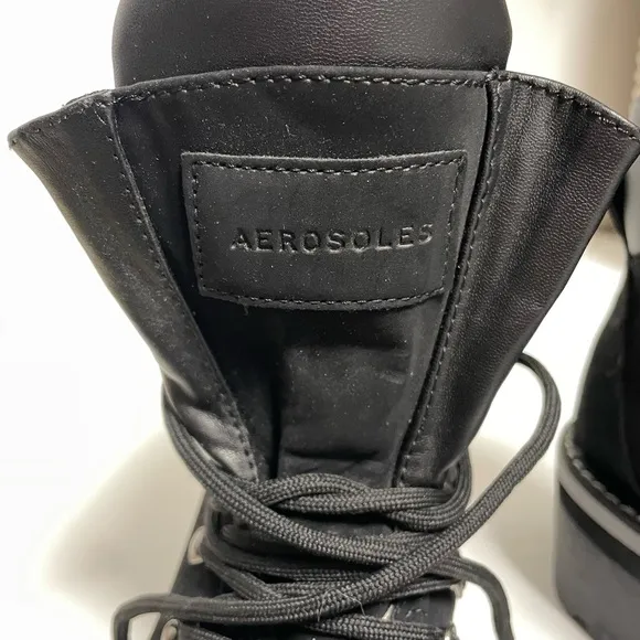 Aerosoles Skylar Black Lace Up Hiking Boots Womens 8