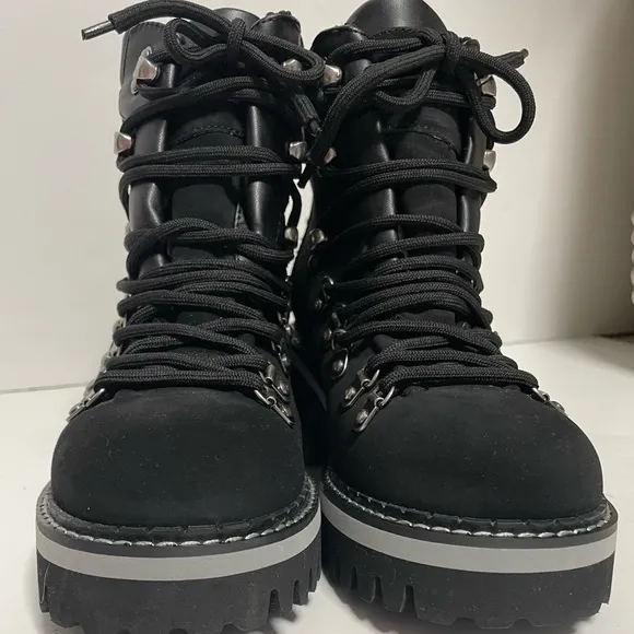 Aerosoles Skylar Black Lace Up Hiking Boots Womens 8