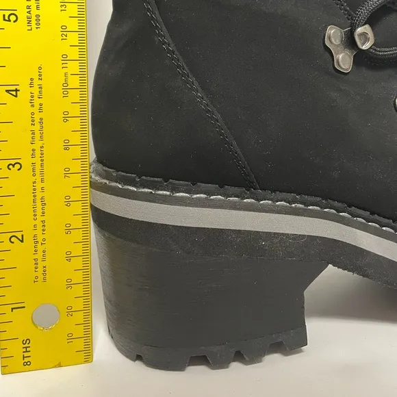 Aerosoles Skylar Black Lace Up Hiking Boots Womens 8
