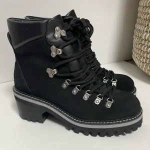 Aerosoles Skylar Black Lace Up Hiking Boots Womens 8