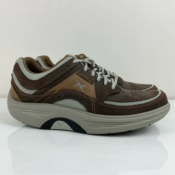 Aetrex Men’s Java Sport Lace Brown Leather Athletic Walking Shoes Size 8.5 M