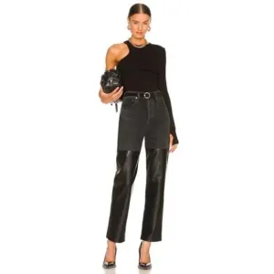 AGOLDE Pieced 90's Pinch Waist Jean in Howl &amp; Detox Leather