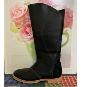 AHNU Helena Tall Leather Boots Size 7 Black