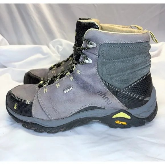 Ahnu Montara Mid Hiking Boots Women's Sz 7.5 Gray eVent Waterproof Leather Shoes