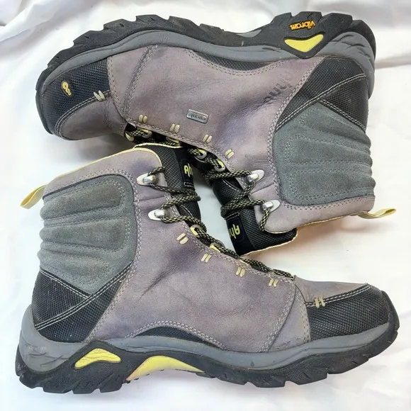 Ahnu Montara Mid Hiking Boots Women's Sz 7.5 Gray eVent Waterproof Leather Shoes