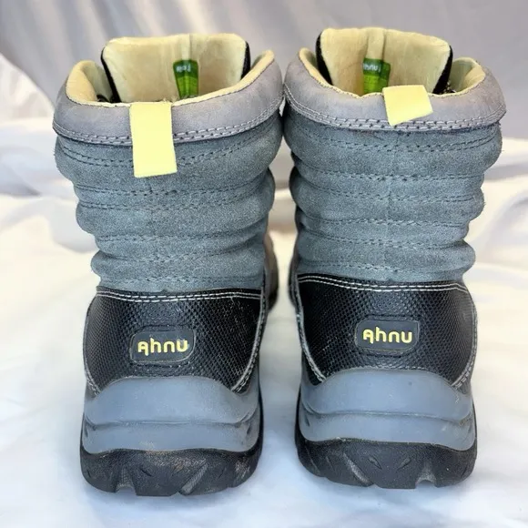Ahnu Montara Mid Hiking Boots Women's Sz 7.5 Gray eVent Waterproof Leather Shoes