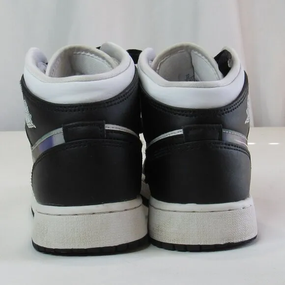 Air Jordan1 Mid Hologram Big Kids' Sneaker Shoes Size 5Y MJ Images Black/Concord