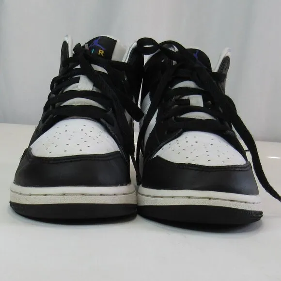 Air Jordan1 Mid Hologram Big Kids' Sneaker Shoes Size 5Y MJ Images Black/Concord
