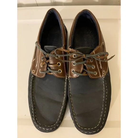 Akademiks Men’s‎ Sz 10 Comfort Lace Up Casual Boat Shoe Loafers Blue Brown