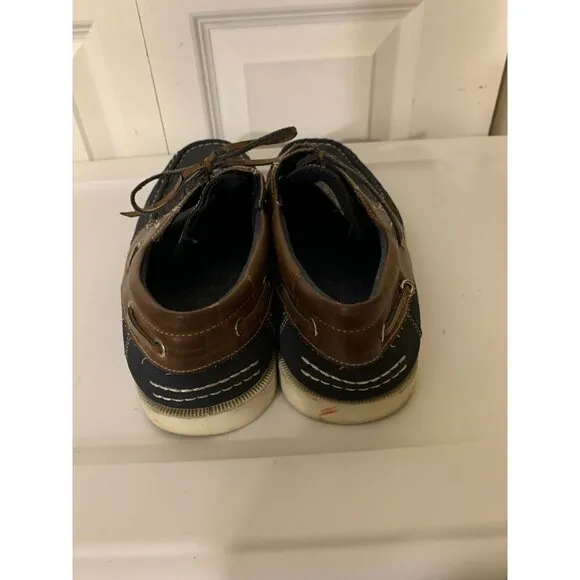 Akademiks Men’s‎ Sz 10 Comfort Lace Up Casual Boat Shoe Loafers Blue Brown
