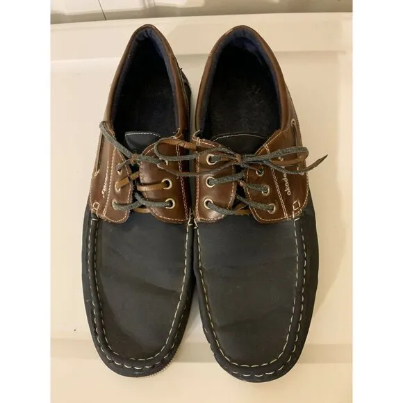 Akademiks Men’s‎ Sz 10 Comfort Lace Up Casual Boat Shoe Loafers Blue Brown