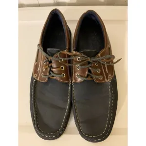 Akademiks Men’s‎ Sz 10 Comfort Lace Up Casual Boat Shoe Loafers Blue Brown
