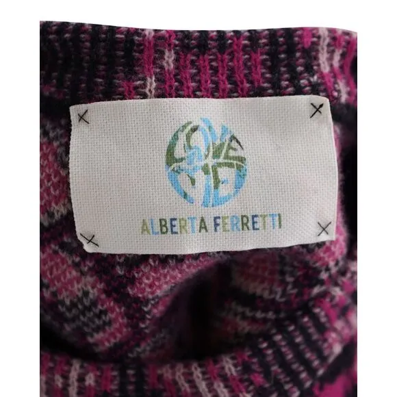 Alberta Ferretti Save Me Leopard-print Knit Sweater in Pink Virgin Wool