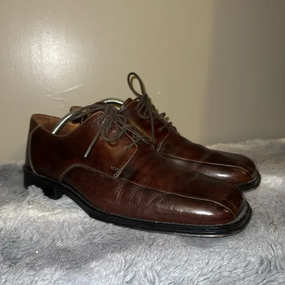 Aldo Shoes Men 43 US 10 Dress Oxford Brown Leather Comfort Lace Academia Office