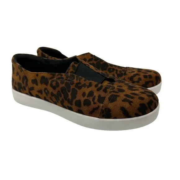 Alegria Posy Leopard Slip On Sneakers Women's Size 38 US 8-8.5 Faux Suede