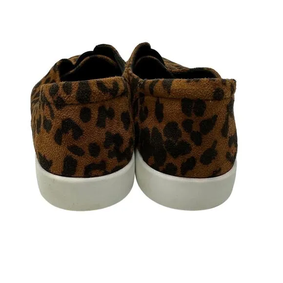 Alegria Posy Leopard Slip On Sneakers Women's Size 38 US 8-8.5 Faux Suede