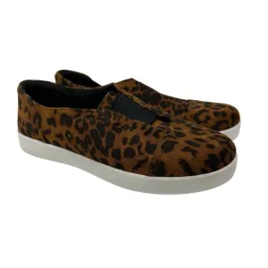 Alegria Posy Leopard Slip On Sneakers Women's Size 38 US 8-8.5 Faux Suede