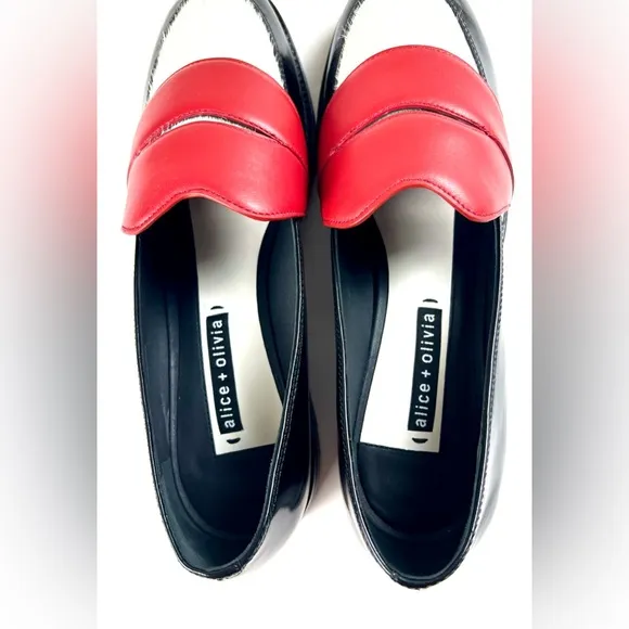Alice   Olivia Red Taman Loafers