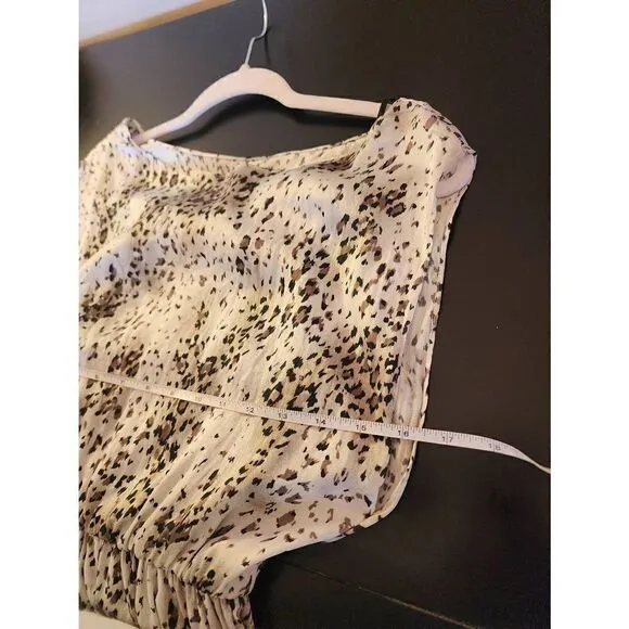 Alice   Olivia Scoop silk lace underlay dress size xs animal print