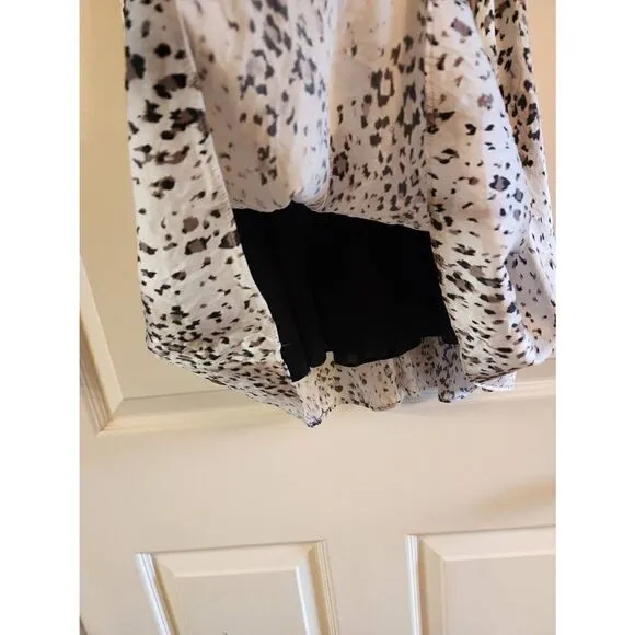 Alice   Olivia Scoop silk lace underlay dress size xs animal print