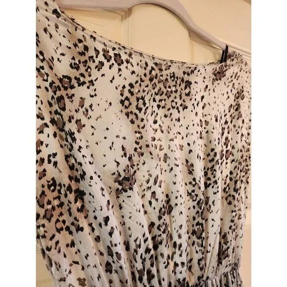 Alice   Olivia Scoop silk lace underlay dress size xs animal print