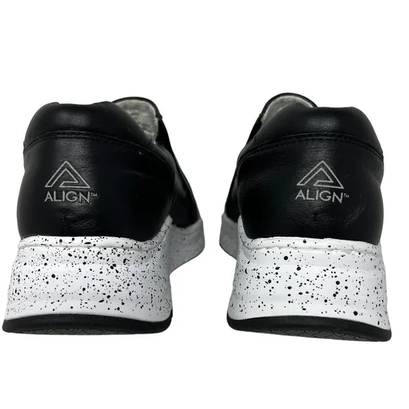 Align Luna Orthotic Leather Slip On Shoes Size 8 Black Slip Resistant Nursing