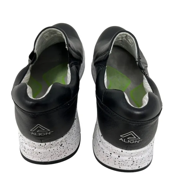 Align Luna Orthotic Leather Slip On Shoes Size 8 Black Slip Resistant Nursing