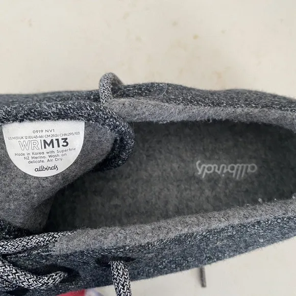 Allbirds Mens Wool Runner Gray Comfort Walking Comfort Shoes Sneakers Size 11
