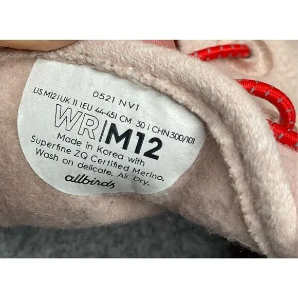 Allbirds Wool Runners Men’s Size 12 Wool Shoes