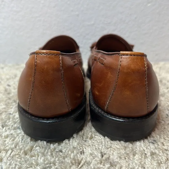 Allen Edmonds Dalton 87703 Brown Tasseled Slip On Loafer Shoes Size 9.5 A