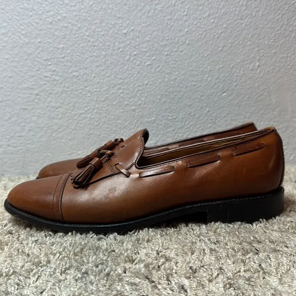Allen Edmonds Dalton 87703 Brown Tasseled Slip On Loafer Shoes Size 9.5 A