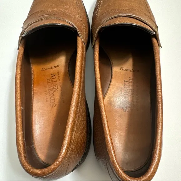 Allen Edmonds‎ Hamilton Men’s Size 10 B Boar Leather Slip On Loafer Shoes VIBRAM